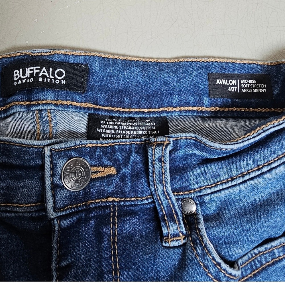 Buffalo David Bitton Avalon Mid-Rise Soft Stretch Ankle Skinny Jeans Blue 4/27
